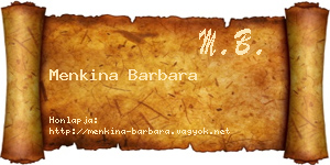 Menkina Barbara névjegykártya